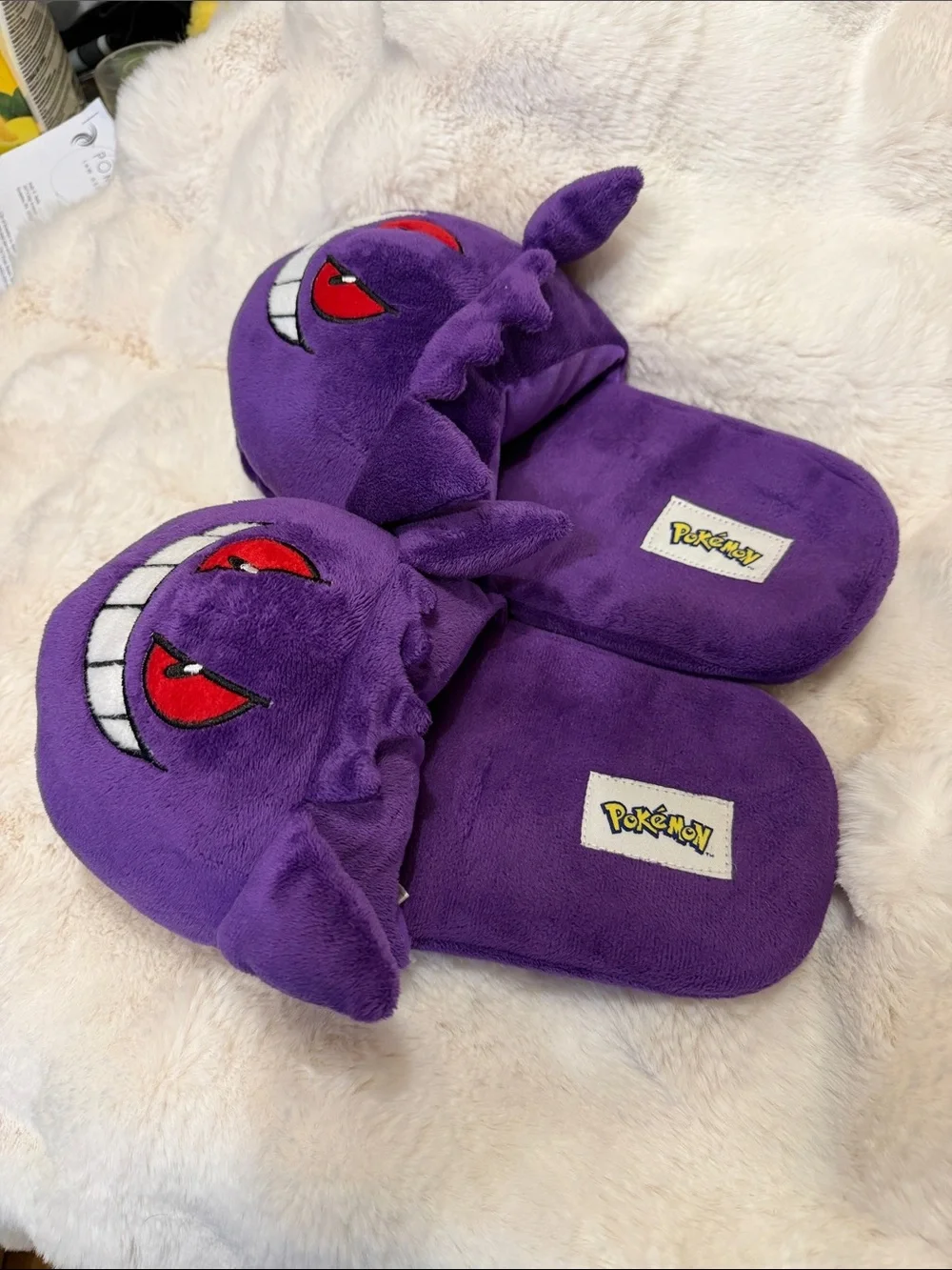 Pokemon Gengar Plush Slippers sz XL